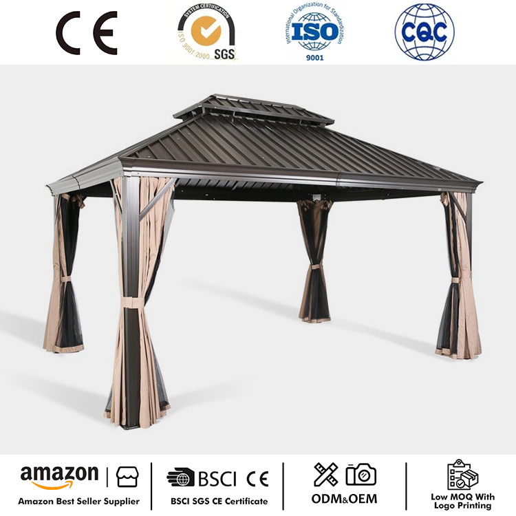Gazebo con tetto rigido con telaio in alluminio da 12 'x 10'