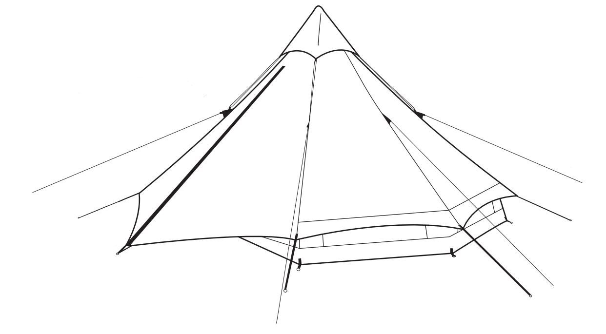 Linee guida per l'installazione della tenda della tenda in cotone