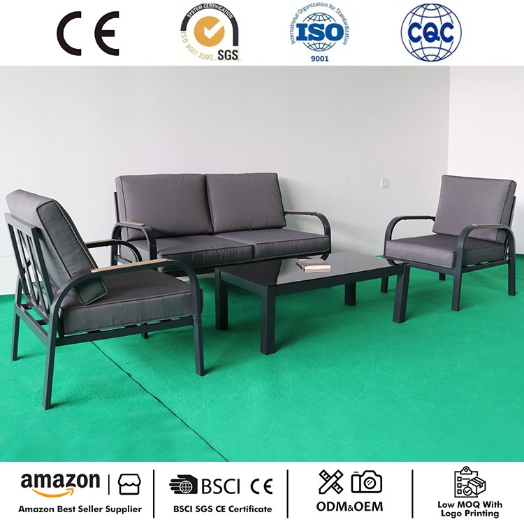 Set da conversazione in alluminio per mobili da giardino in 4 pezzi