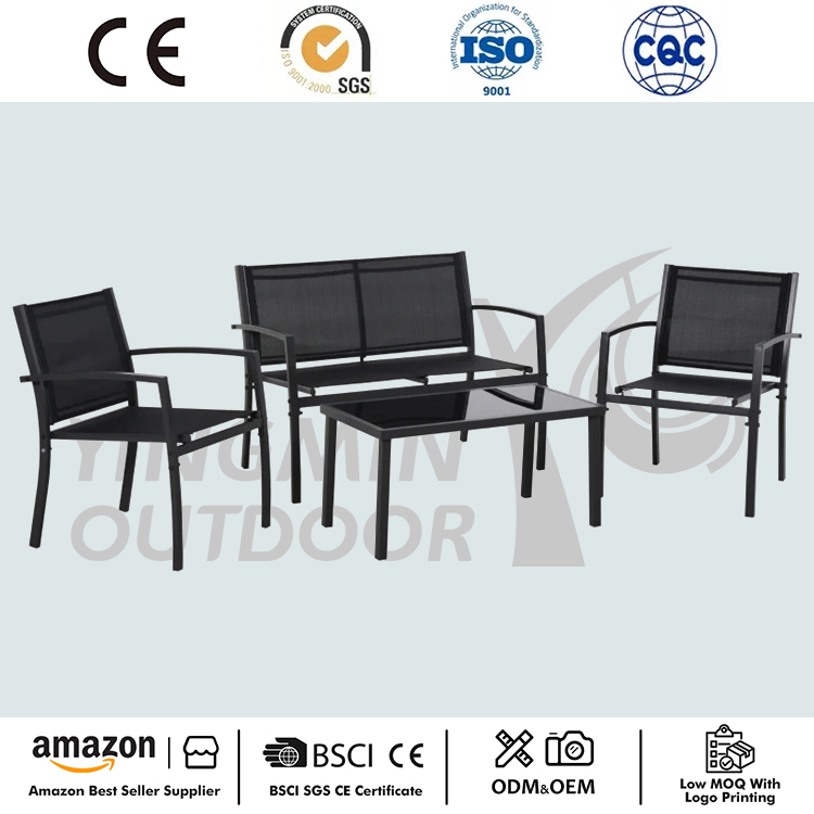 Set di 4 pezzi in textilene per conversazione