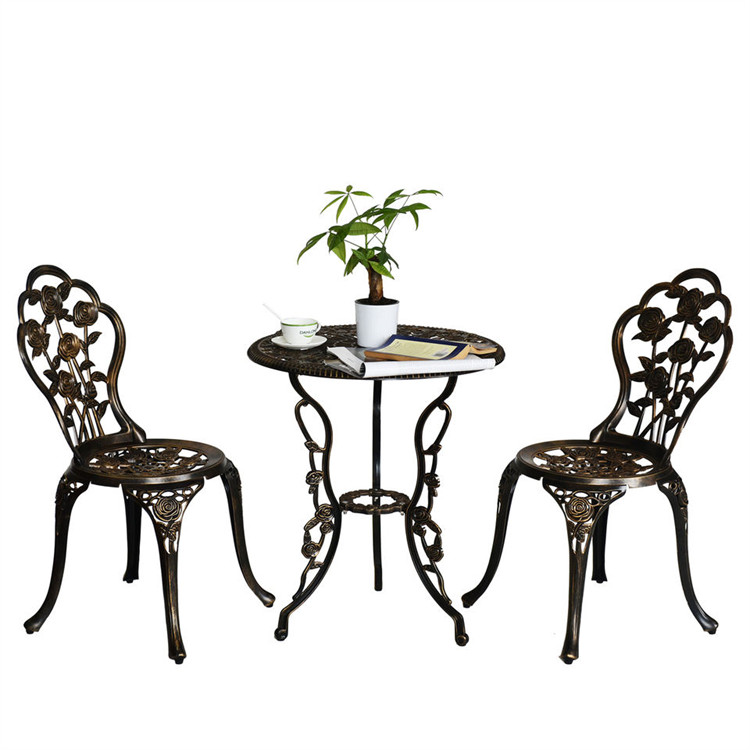 Set da bistrot da 3 pezzi in alluminio pressofuso