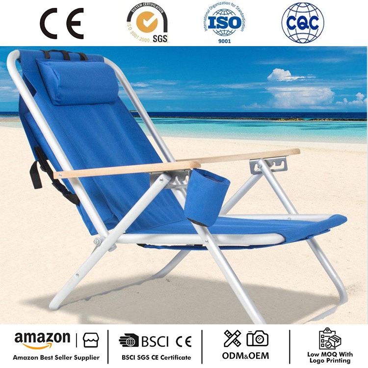Sedia da spiaggia reclinabile con zaino pieghevole
