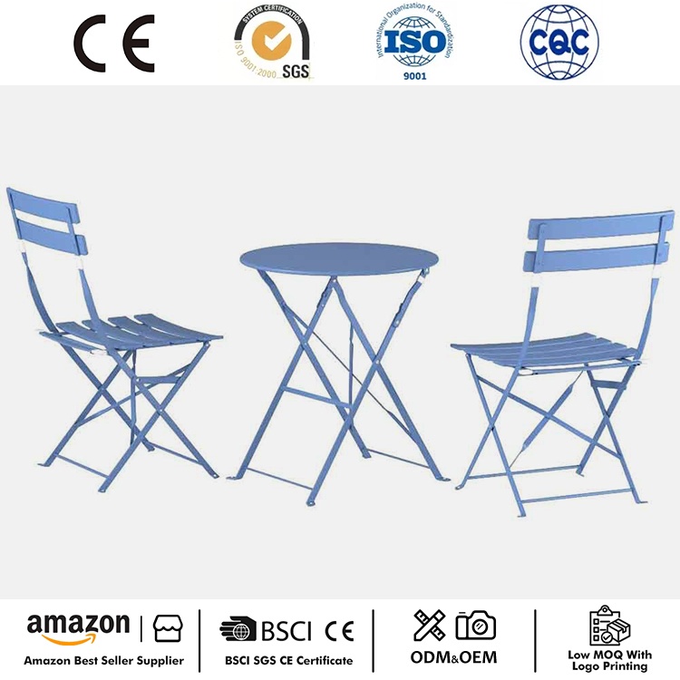 Set di mobili da bistrot pieghevoli da esterno in 3 pezzi