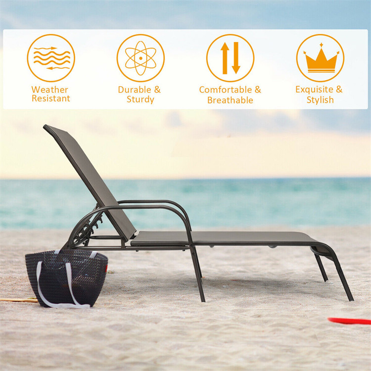 Chaise longue regolabile per esterni