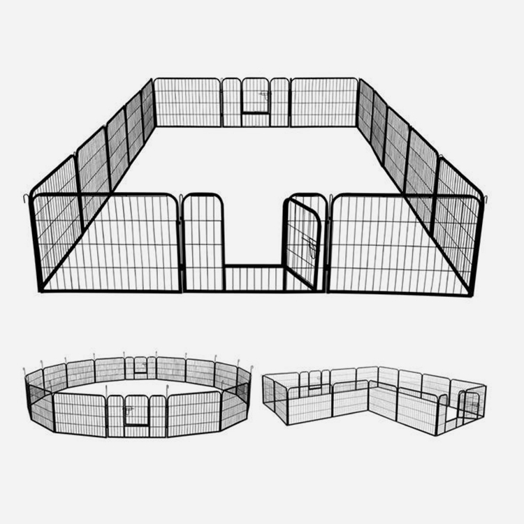 Cuccia per box per cani in metallo con 16 pannelli