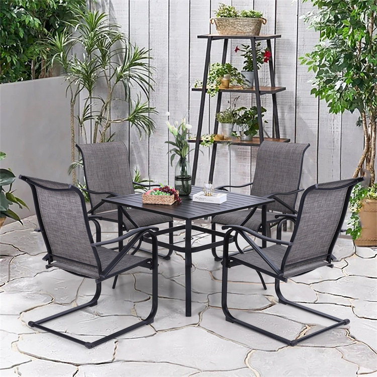Set da pranzo da esterno in 5 pezzi per patio