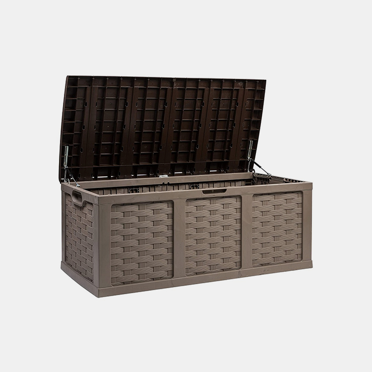 Scatola da 153 galloni in rattan marrone in plastica