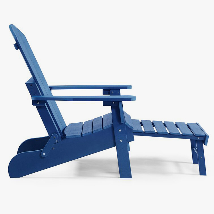 Sedia Adirondack pieghevole in resina con pouf